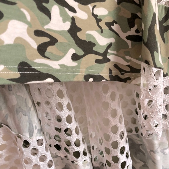 WHY Dress Camouflage Netting High Low Maxi Back Shirt - Picture 6 of 8
